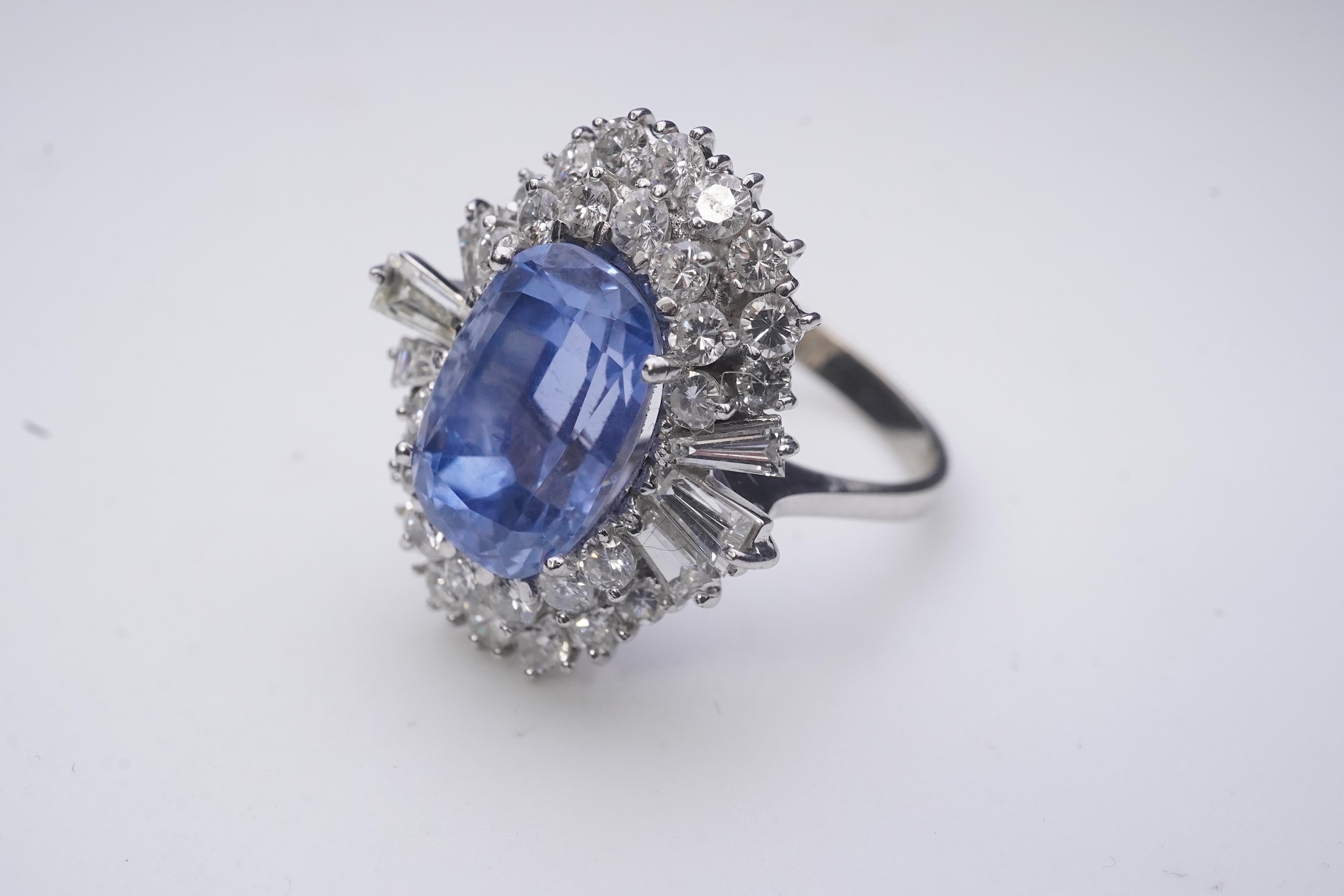 A sapphire and diamond ring